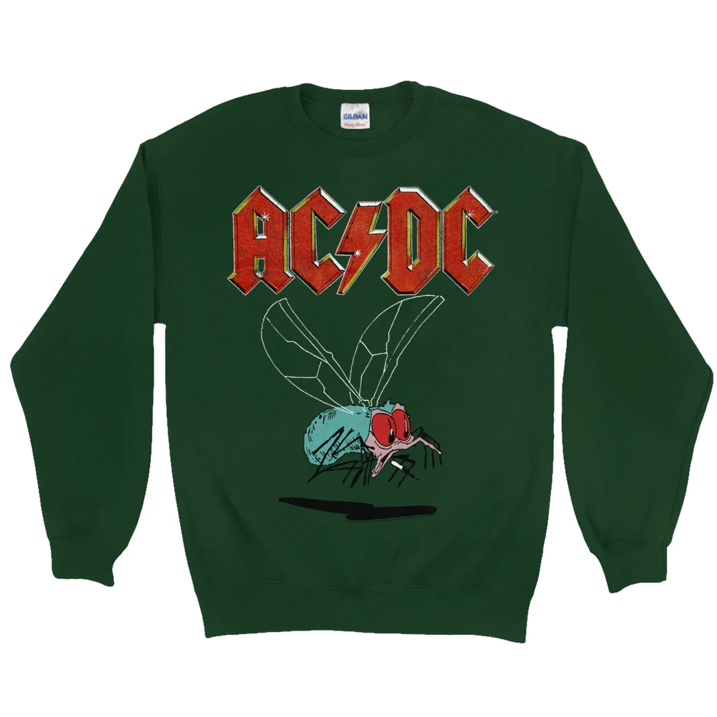 AC/DC Sweatshirt | Fly On The Wall Tour Design Distressed ACDC Sweatshirt
