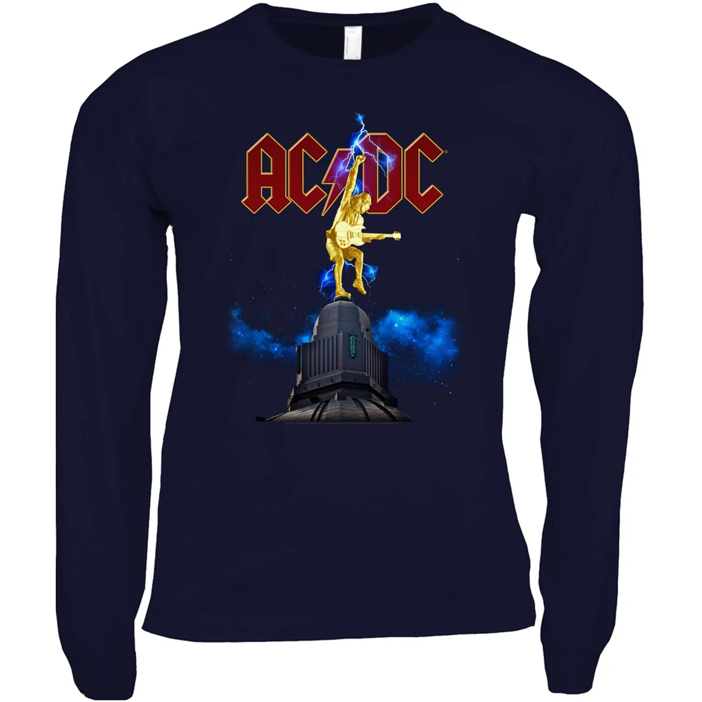 AC/DC Long Sleeve Shirt | Angus Young Thunder Statue Design ACDC Shirt