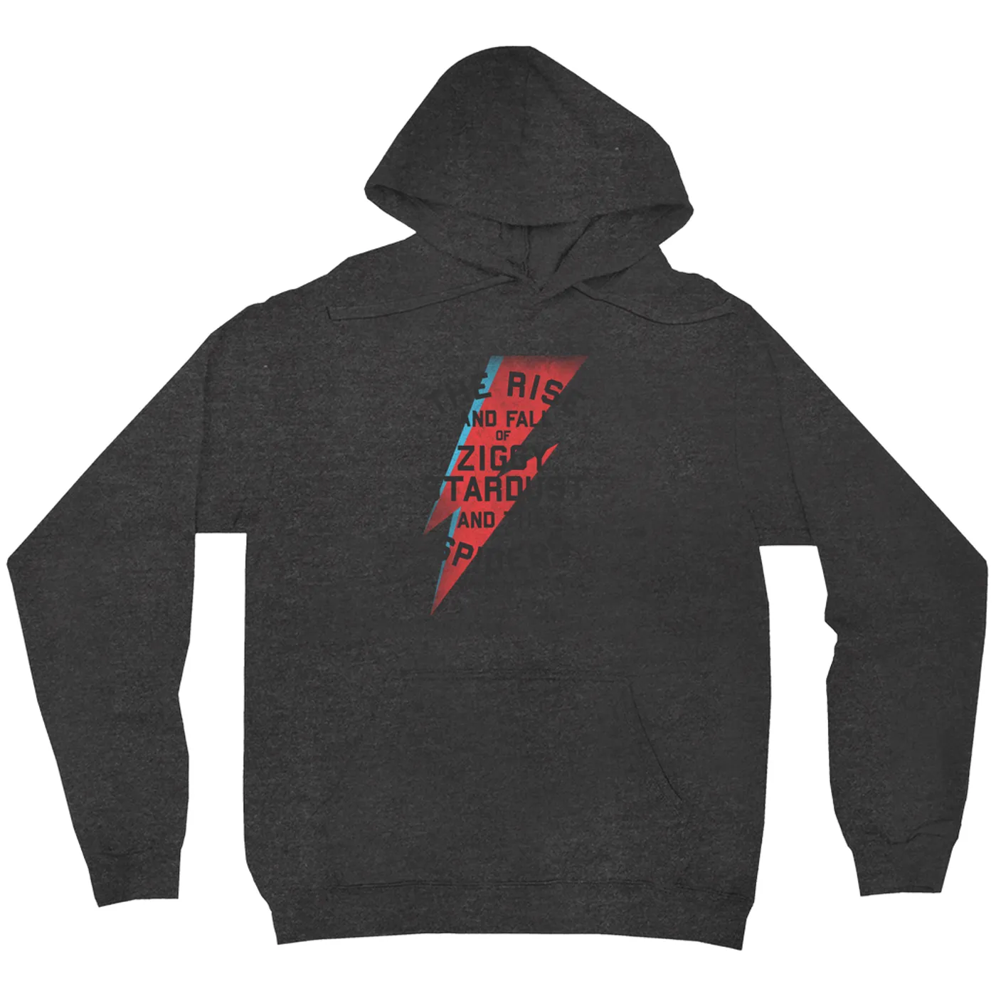 David Bowie Hoodie | The Rise And Fall Of Ziggy Stardust And The Spiders From Mars Lightning Bolt Distressed David Bowie Hoodie (Merchbar Exclusive)