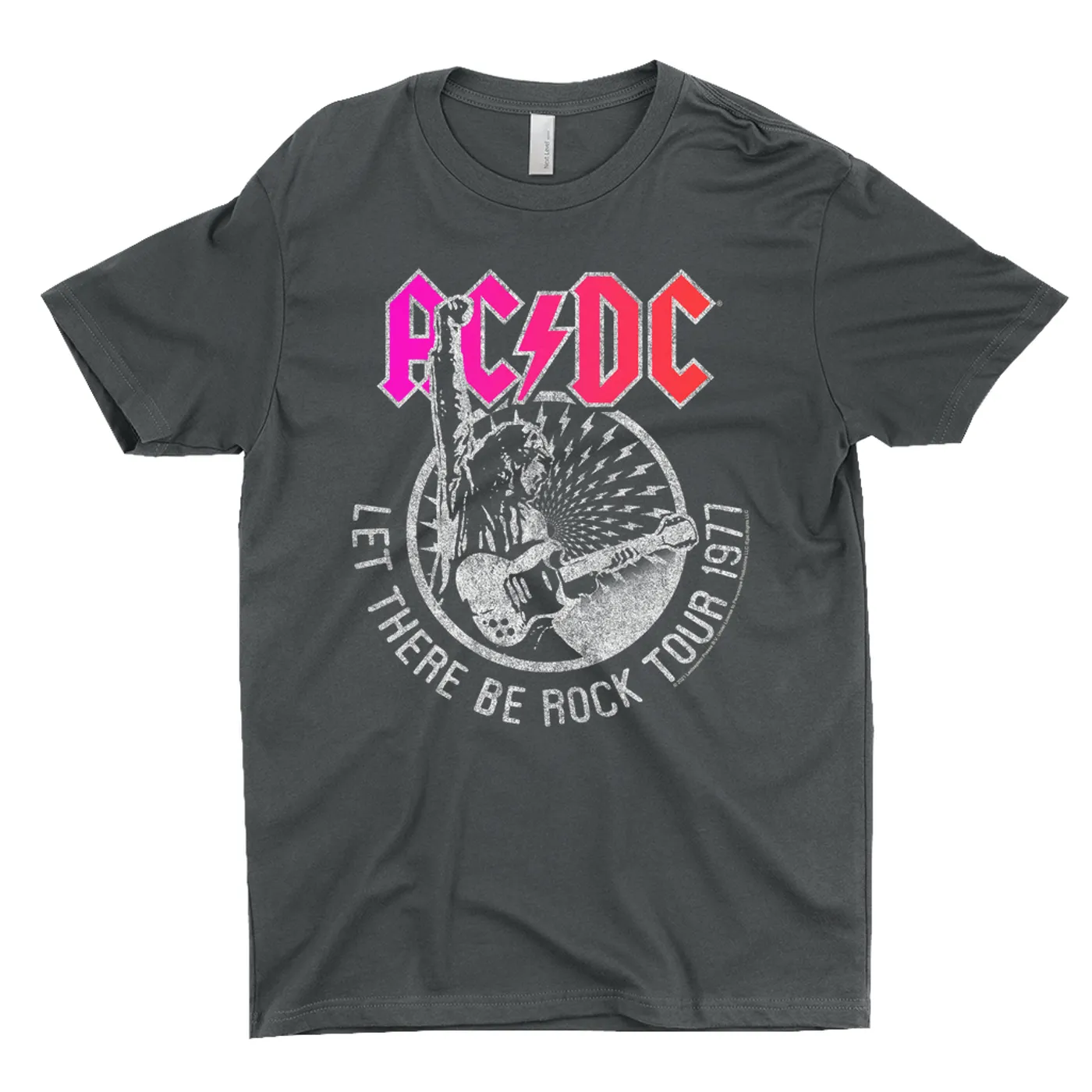 AC/DC T-Shirt | Let There Be Rock Tour 1977 Silver Bling Design ACDC Shirt (Merchbar Exclusive)