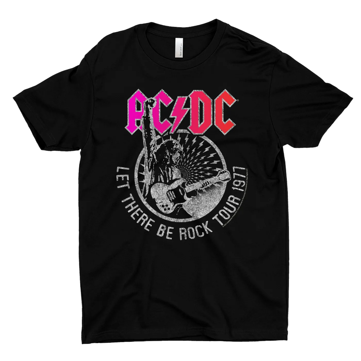 AC/DC T-Shirt | Let There Be Rock Tour 1977 Silver Bling Design ACDC Shirt (Merchbar Exclusive)