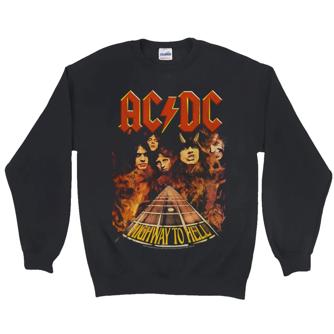 AC/DC Sweatshirt | Highway To Hell In Flames ACDC Sweatshirt