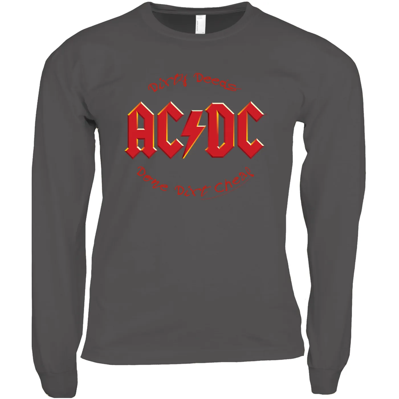AC/DC Long Sleeve Shirt | Dirty Deeds Done Dirt Cheap Script Design ACDC Shirt
