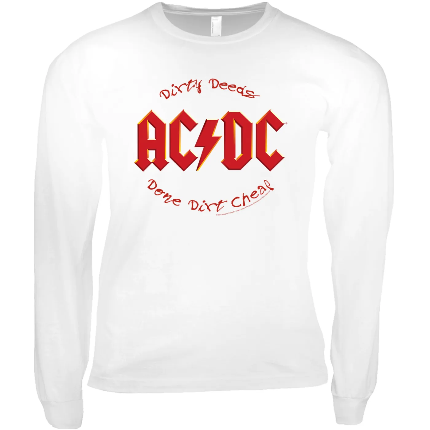 AC/DC Long Sleeve Shirt | Dirty Deeds Done Dirt Cheap Script Design ACDC Shirt