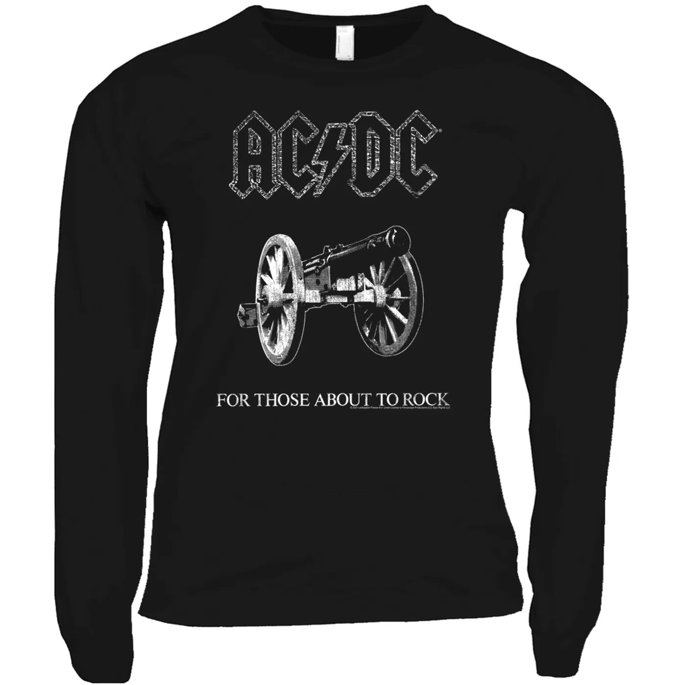 AC/DC Long Sleeve Shirt | For Those About To Rock Black And White Image ACDC Shirt