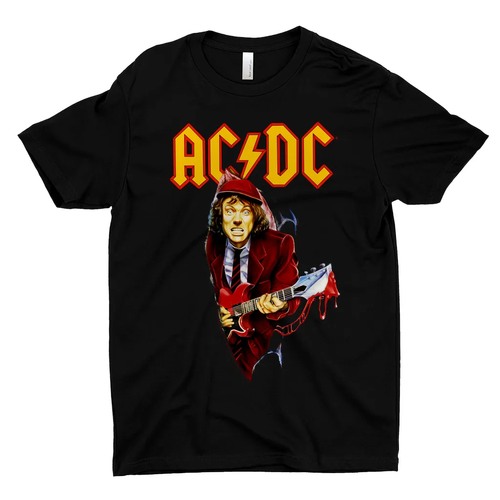 T-Shirt | Angus Young With Bloody Guitar Design Shirt