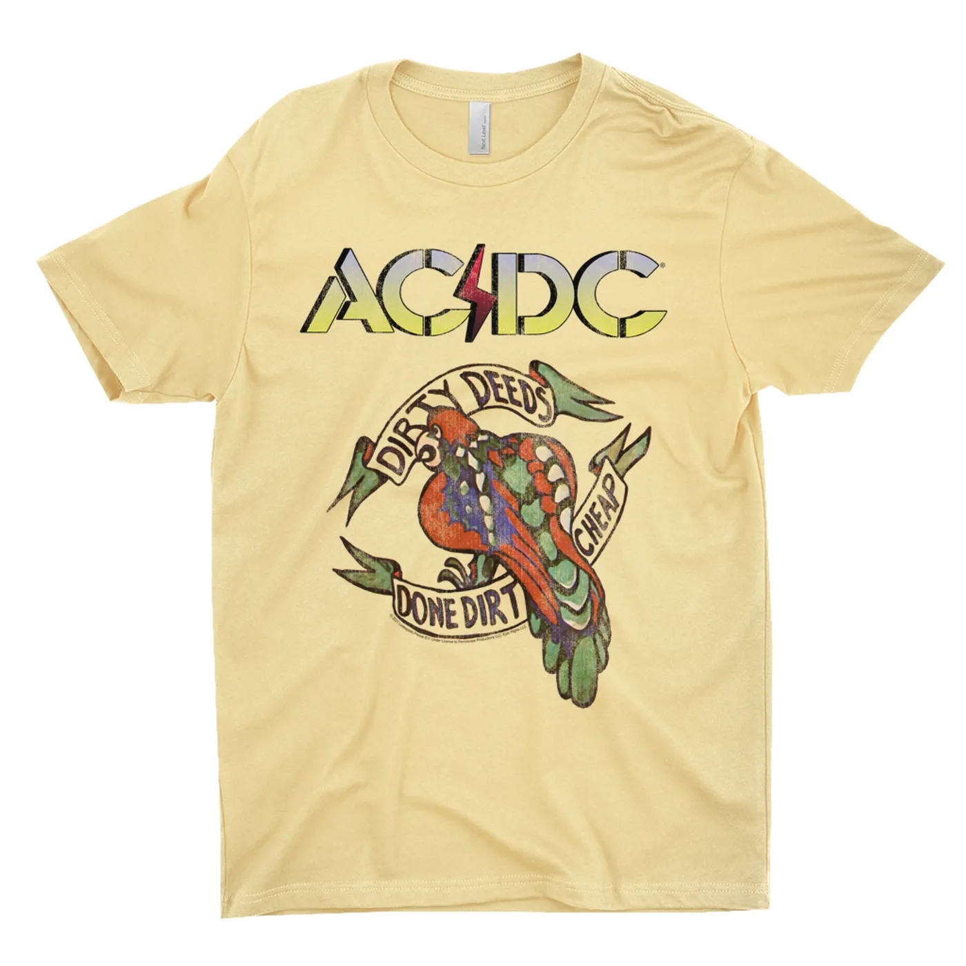 AC/DC T-Shirt | Dirty Deeds Done Dirt Cheap Tattoo Design ACDC Shirt (Merchbar Exclusive)