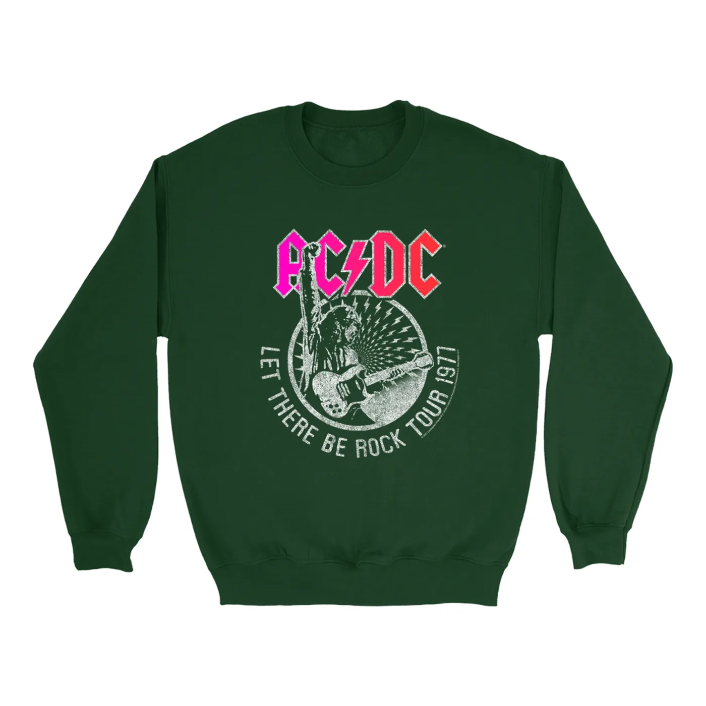 AC/DC Sweatshirt | Let There Be Rock Tour 1977 Silver Bling Design ACDC Sweatshirt (Merchbar Exclusive)