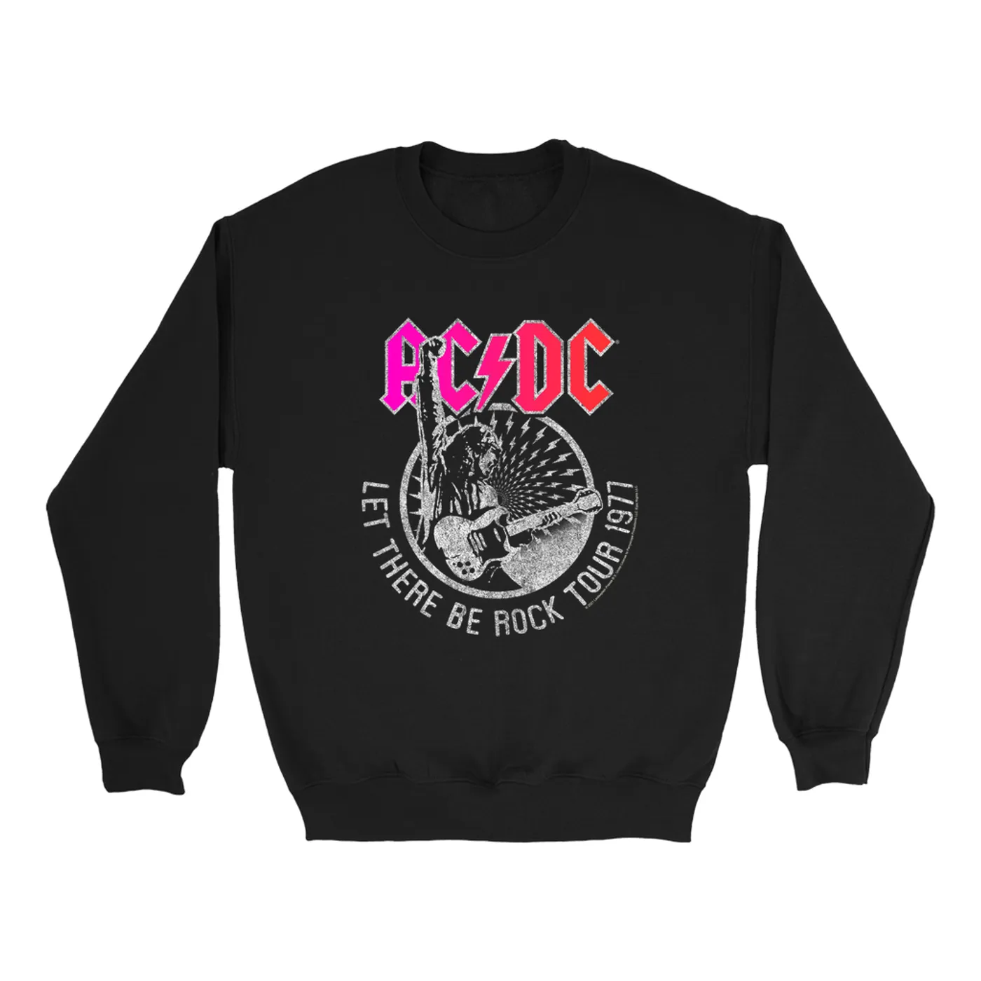 AC/DC Sweatshirt | Let There Be Rock Tour 1977 Silver Bling Design ACDC Sweatshirt (Merchbar Exclusive)