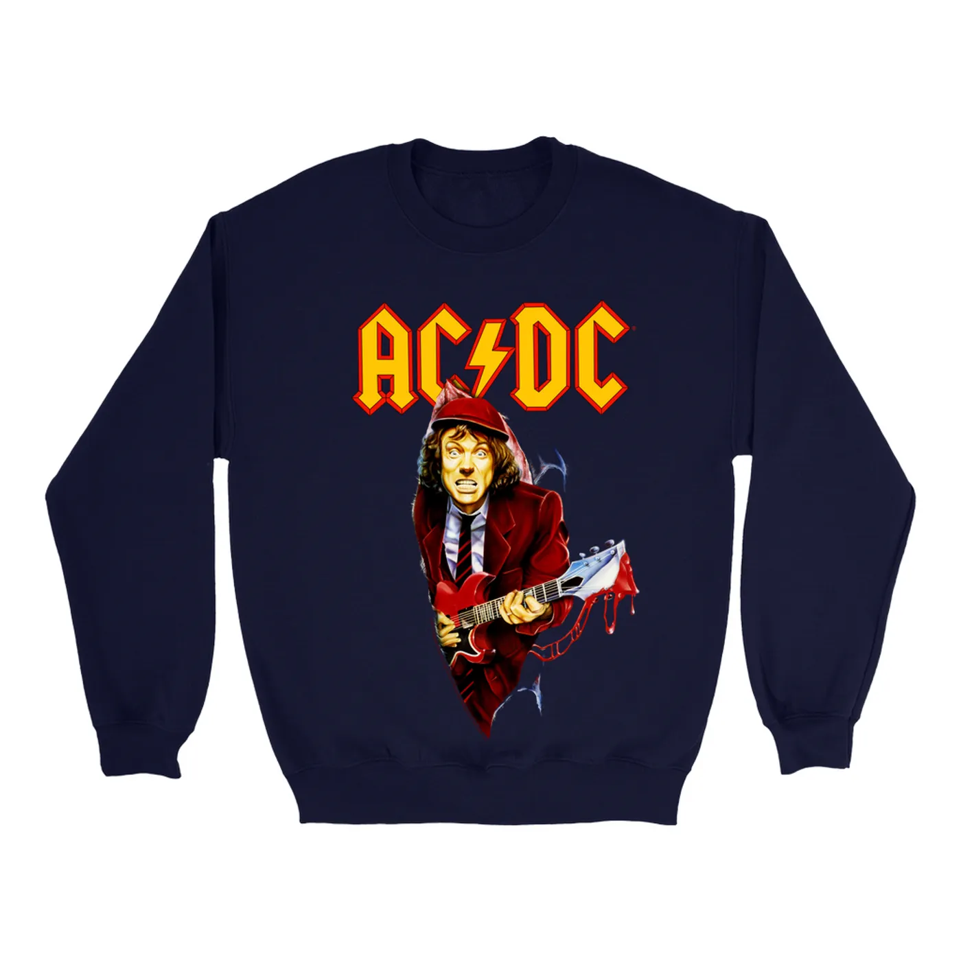AC/DC Sweatshirt | Angus Young With Bloody Guitar Design ACDC Sweatshirt