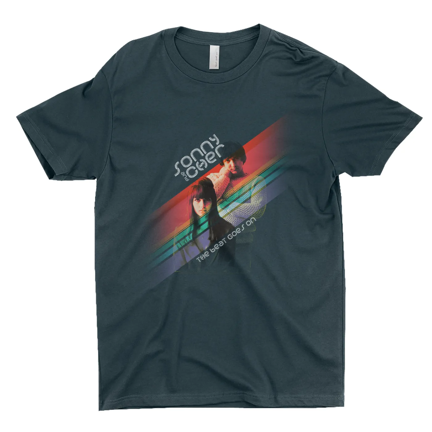 Sonny & Cher T-Shirt | The Beat Goes On Primary Color Stripes Sonny And Cher Shirt