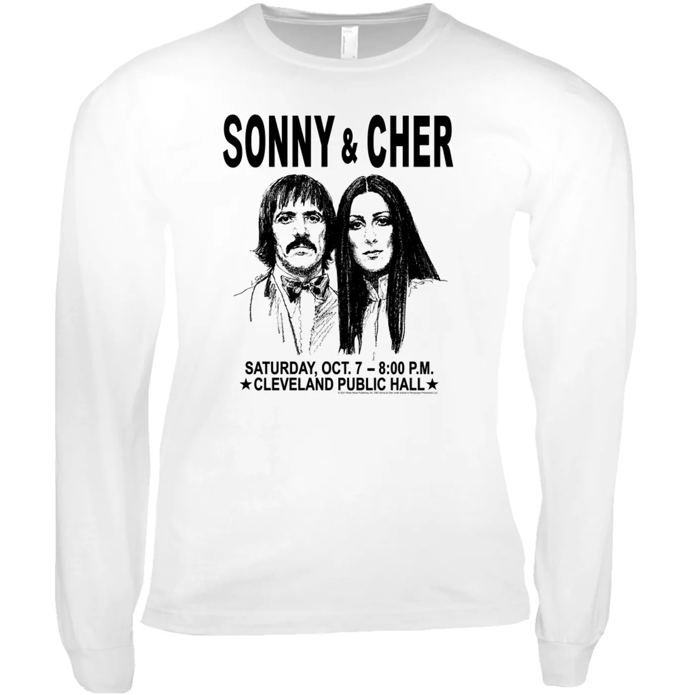 Sonny & Cher Long Sleeve Shirt | Cleaveland Hall Concert Poster Sonny And Cher Shirt