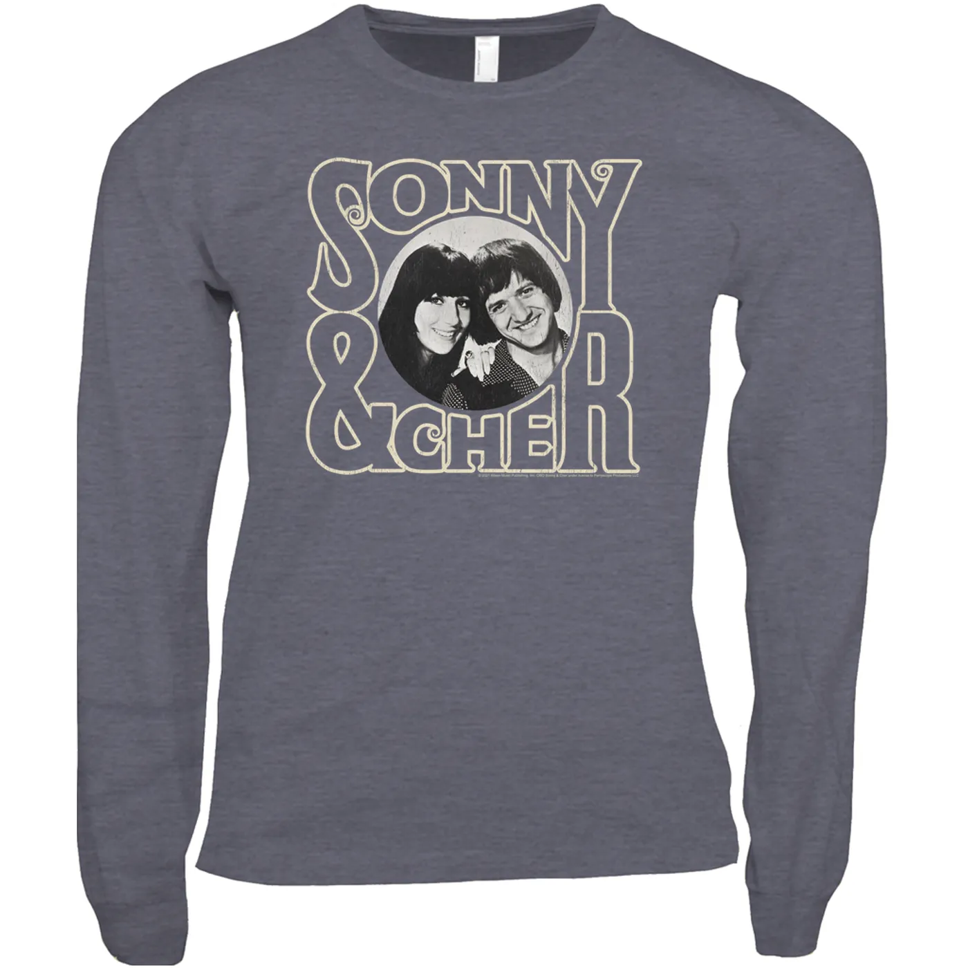 Sonny & Cher Long Sleeve Shirt | Retro Logo And Photo Distressed Sonny And Cher Shirt
