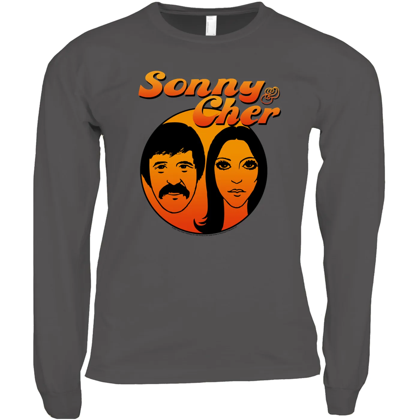 Sonny & Cher Long Sleeve Shirt | Comedy Hour Illustration And Logo Ombre Sonny And Cher Shirt
