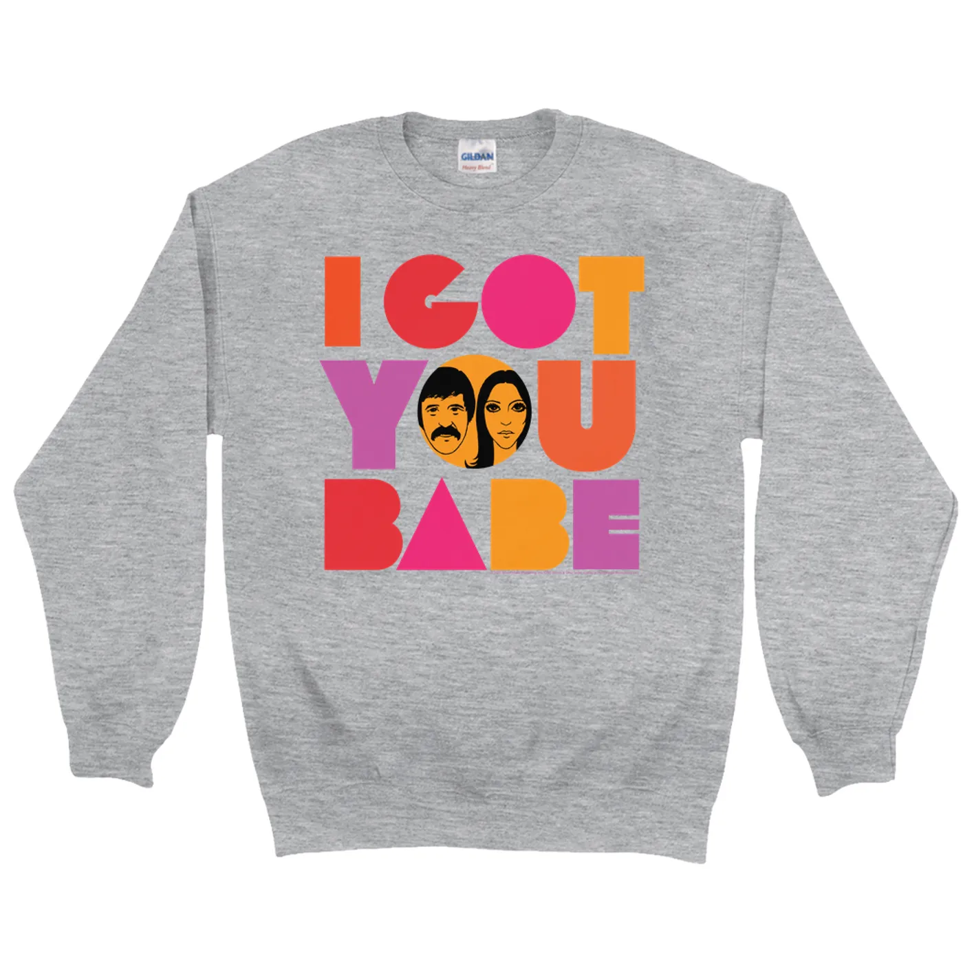 Sonny & Cher Sweatshirt | I Got You Babe Bright Logo Image Sonny And Cher Sweatshirt