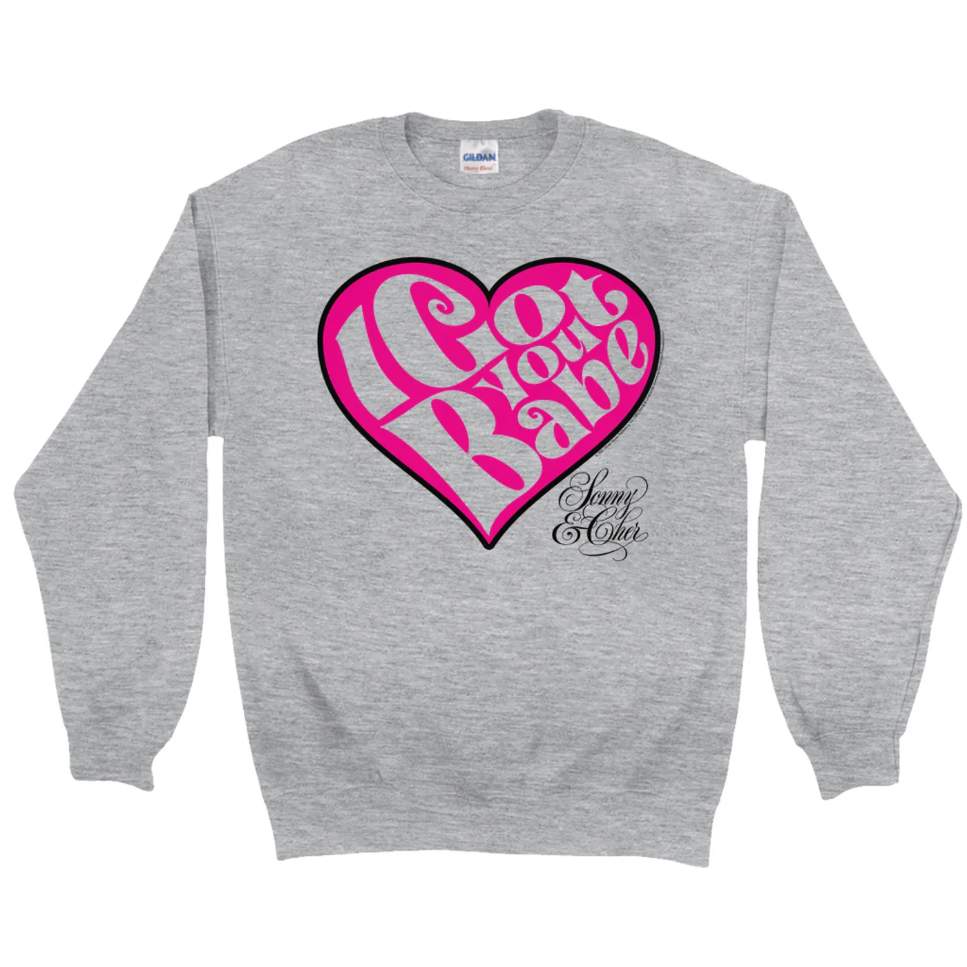 Sonny & Cher Sweatshirt | I Got You Babe Heart And Logo Sonny And Cher Sweatshirt (Merchbar Exclusive)
