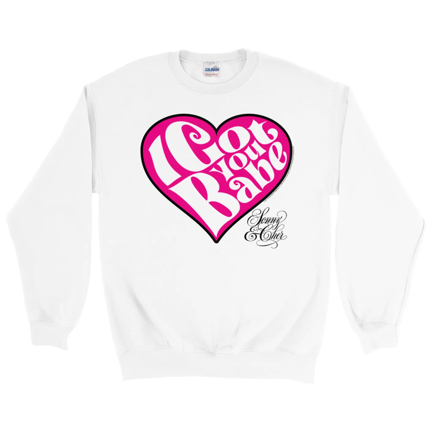 Sonny & Cher Sweatshirt | I Got You Babe Heart And Logo Sonny And Cher Sweatshirt (Merchbar Exclusive)