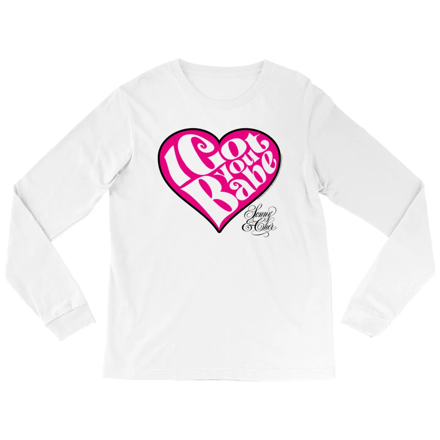 Sonny & Cher Long Sleeve Shirt | I Got You Babe Heart And Logo Sonny And Cher Shirt (Merchbar Exclusive)