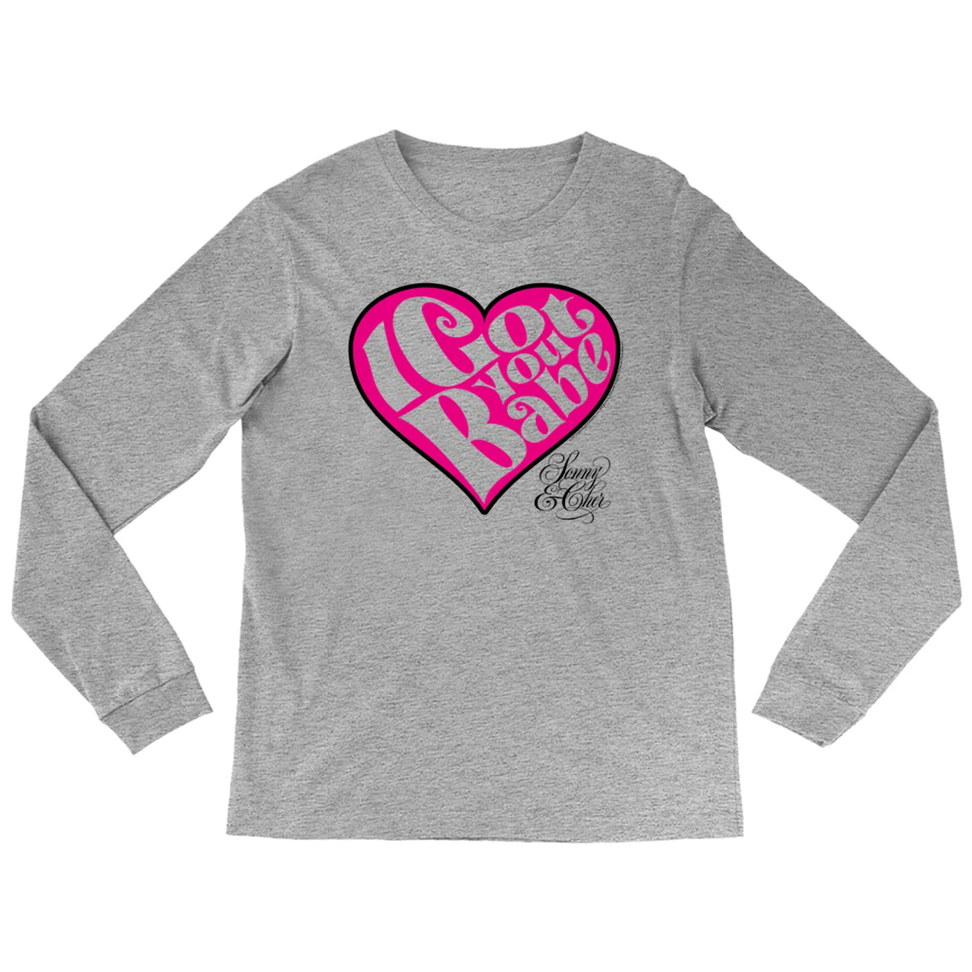 Sonny & Cher Long Sleeve Shirt | I Got You Babe Heart And Logo Sonny And Cher Shirt (Merchbar Exclusive)