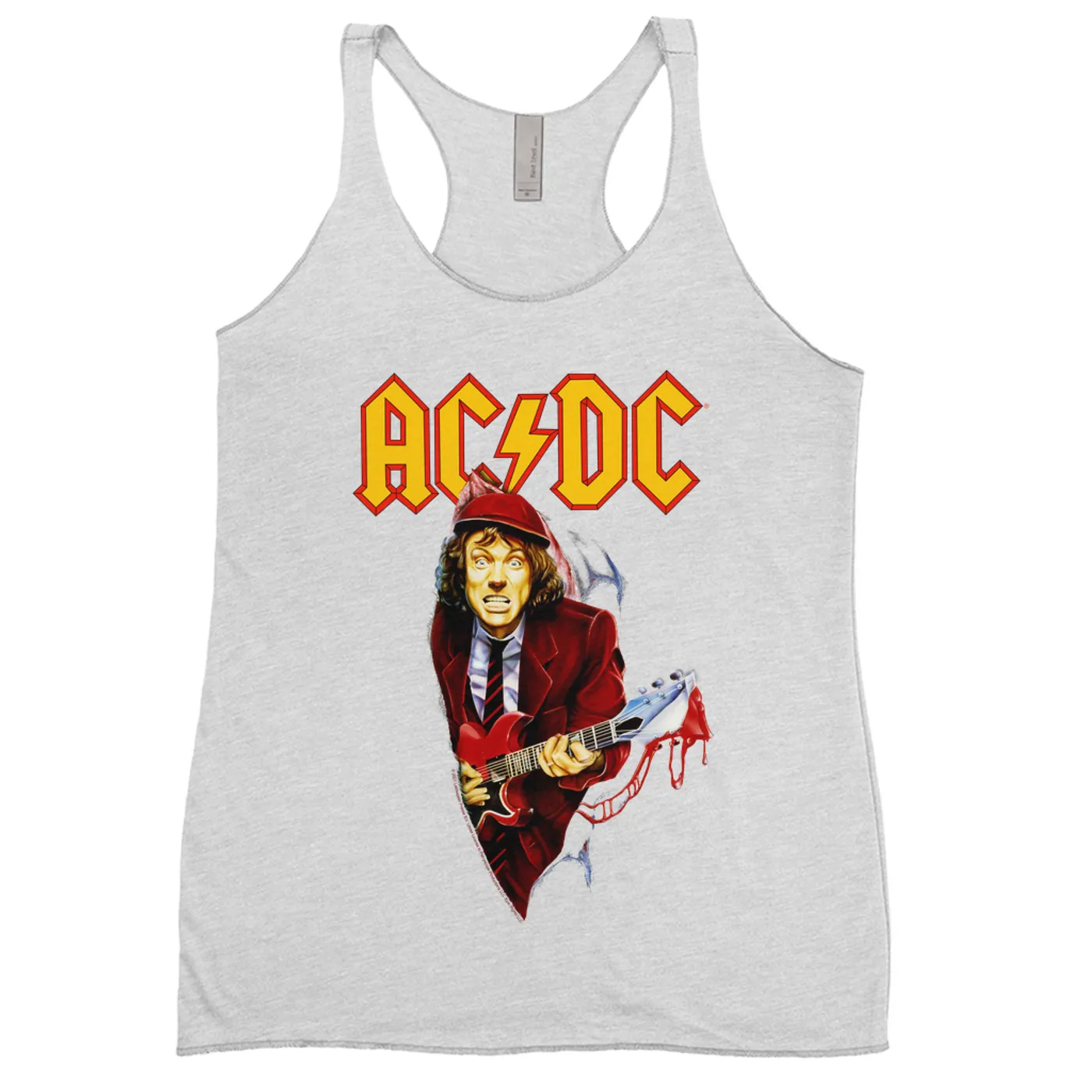 AC/DC Ladies' Tank Top | Angus Young With Bloody Guitar Design ACDC Shirt
