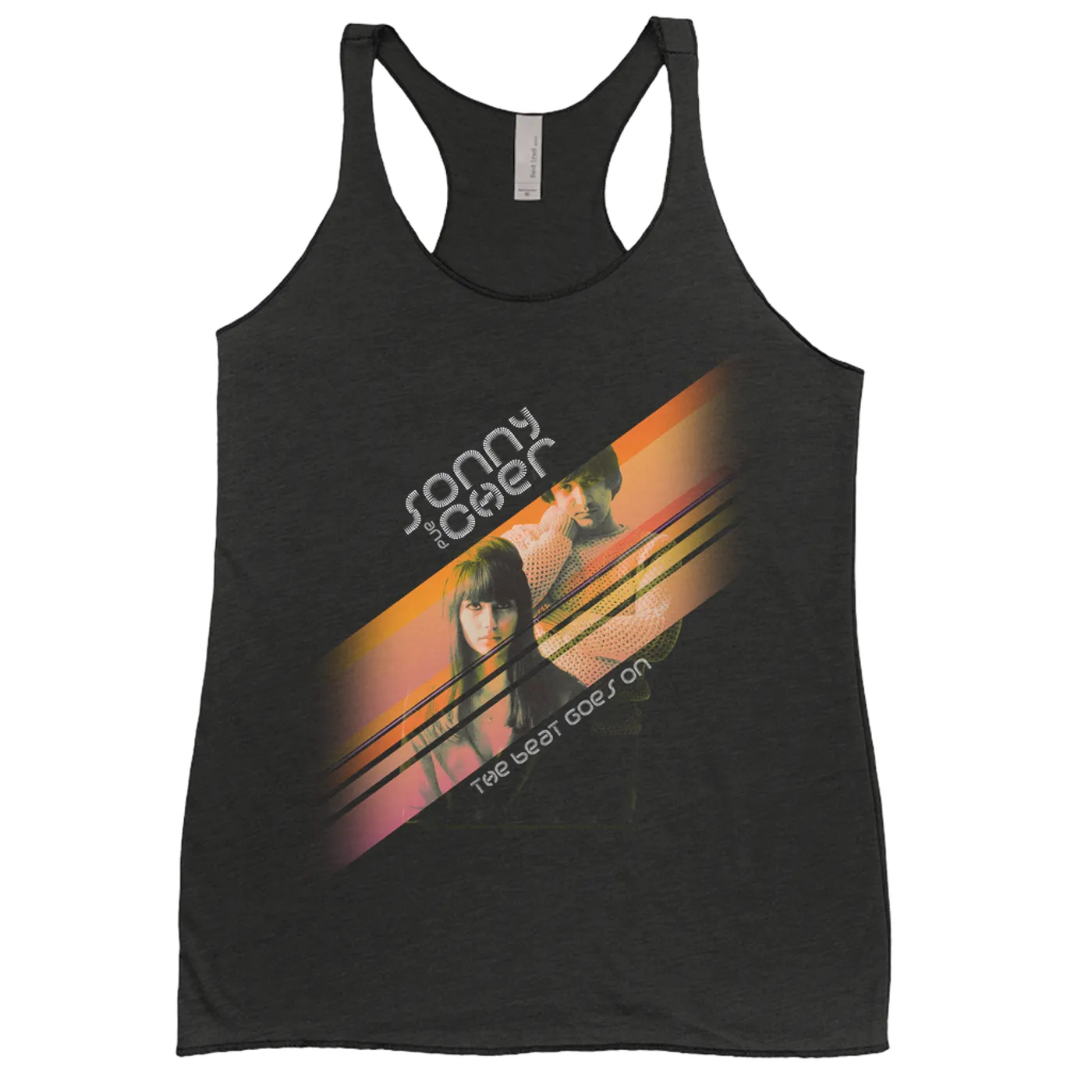 Sonny & Cher Ladies' Tank Top | The Beat Goes On Orange Stripes Sonny and Cher Shirt