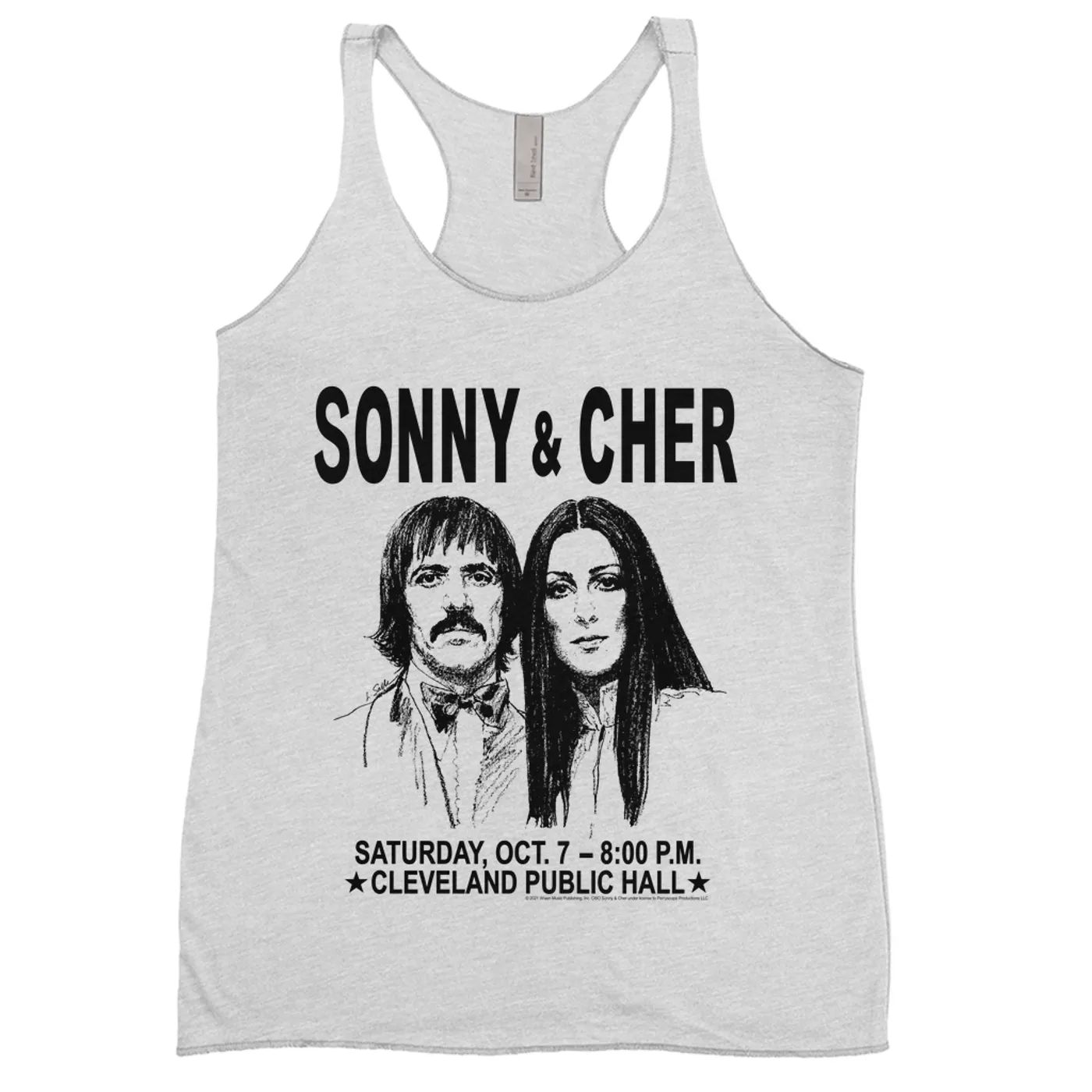 Sonny & Cher Ladies' Tank Top | Cleaveland Hall Concert Poster Sonny and Cher Shirt