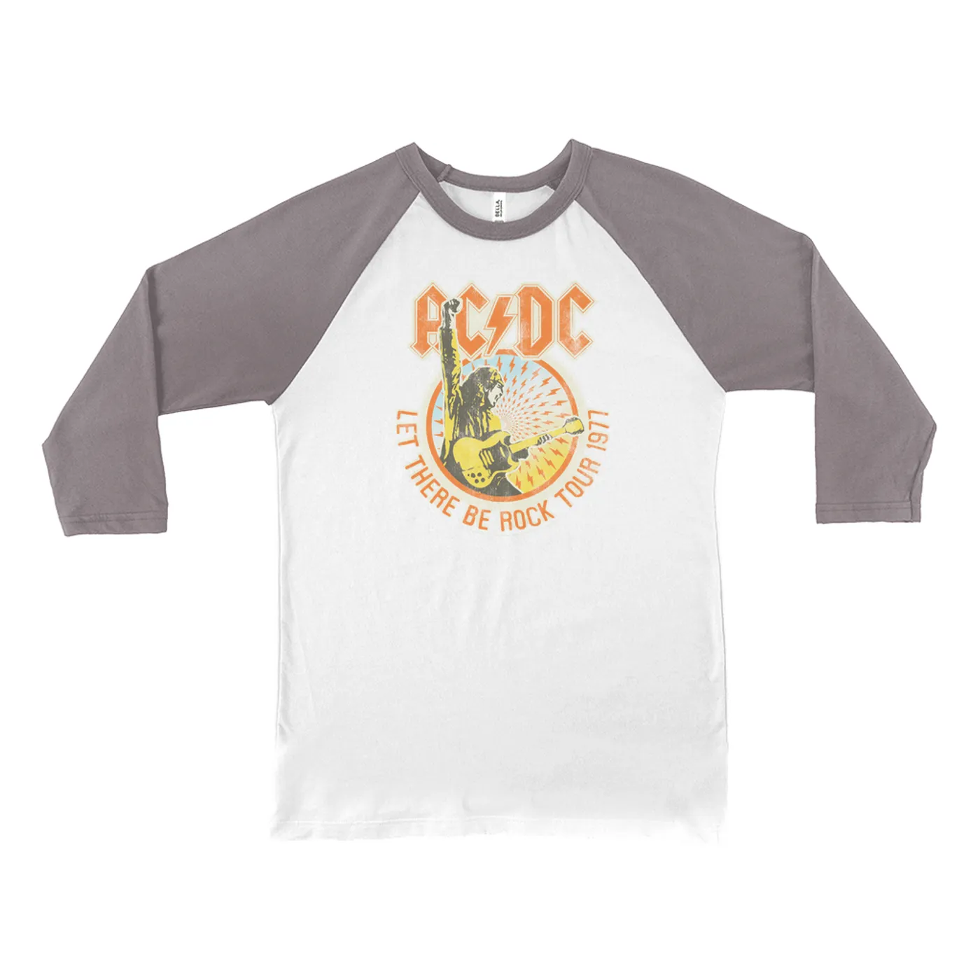 AC/DC 3/4 Sleeve Baseball Tee | Let There Be Rock Tour 1977 ACDC Shirt