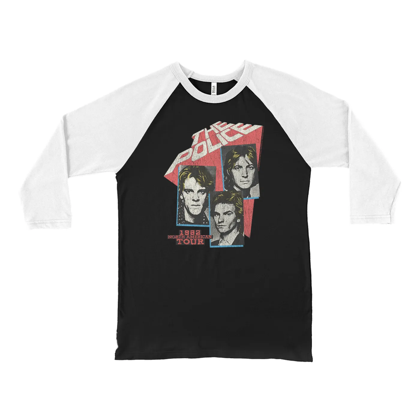 The Police 3/4 Sleeve Baseball Tee | 1982 North American Tour Distressed The Police Shirt