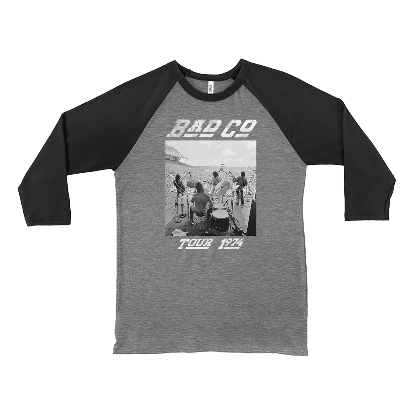 Bad Company 3/4 Sleeve Baseball Tee | 1974 On Stage Tour Bad Company Shirt