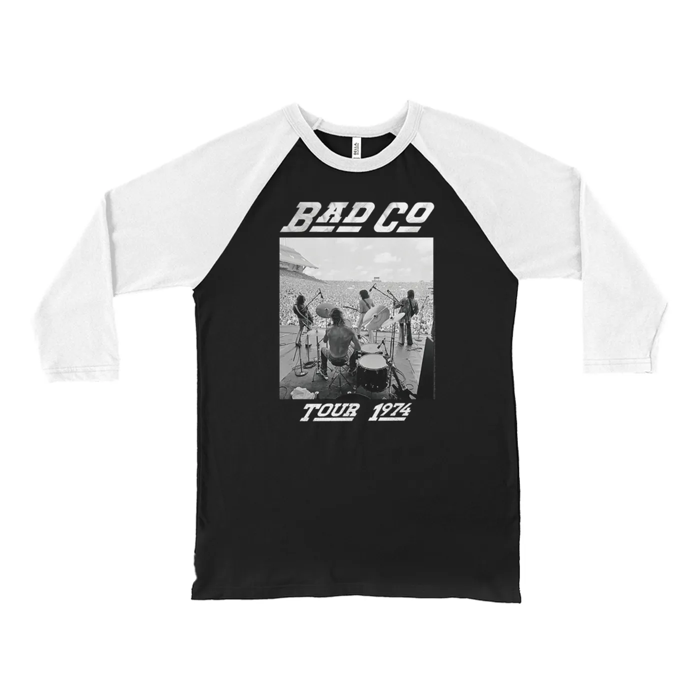 Bad Company 3/4 Sleeve Baseball Tee | 1974 On Stage Tour Bad Company Shirt