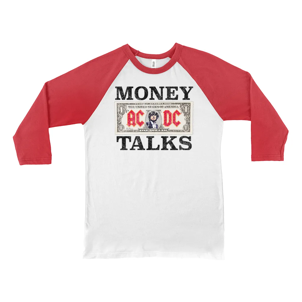 3/4 Sleeve Baseball Tee | Money Talks Design Shirt