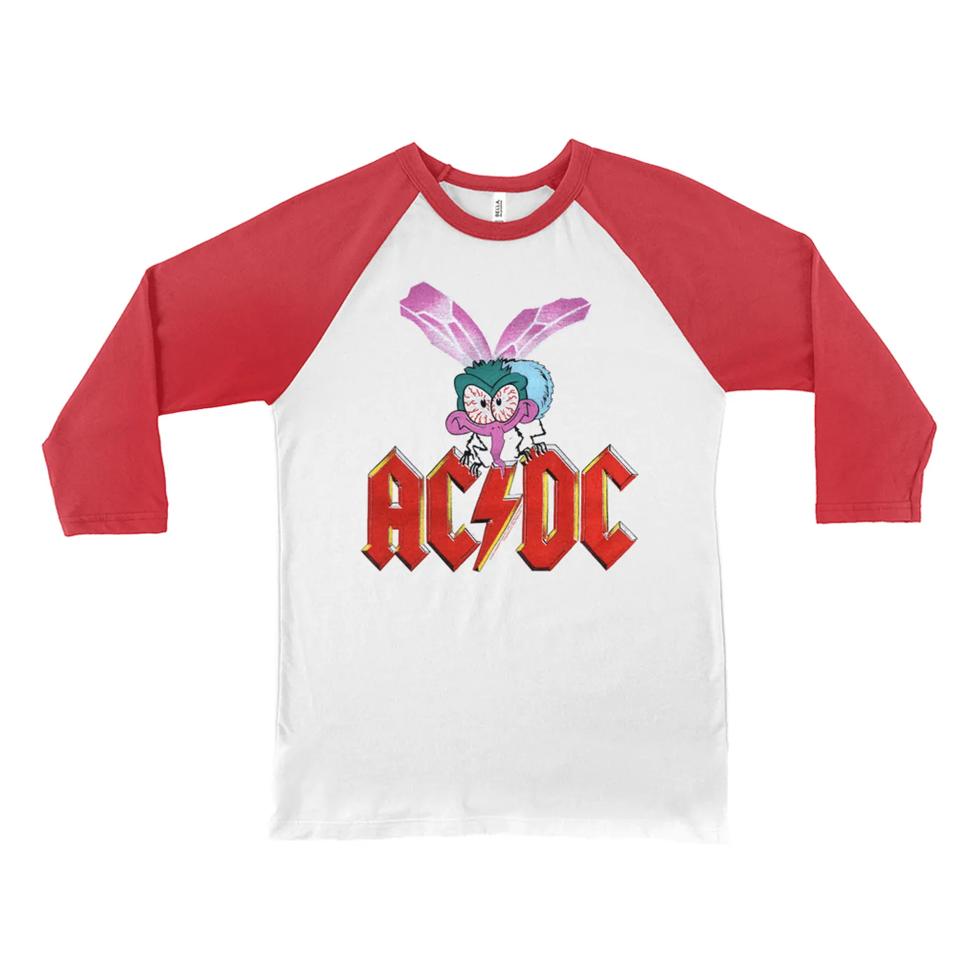 AC/DC 3/4 Sleeve Baseball Tee | Fly On The Wall Concert Tour Poster ACDC Shirt