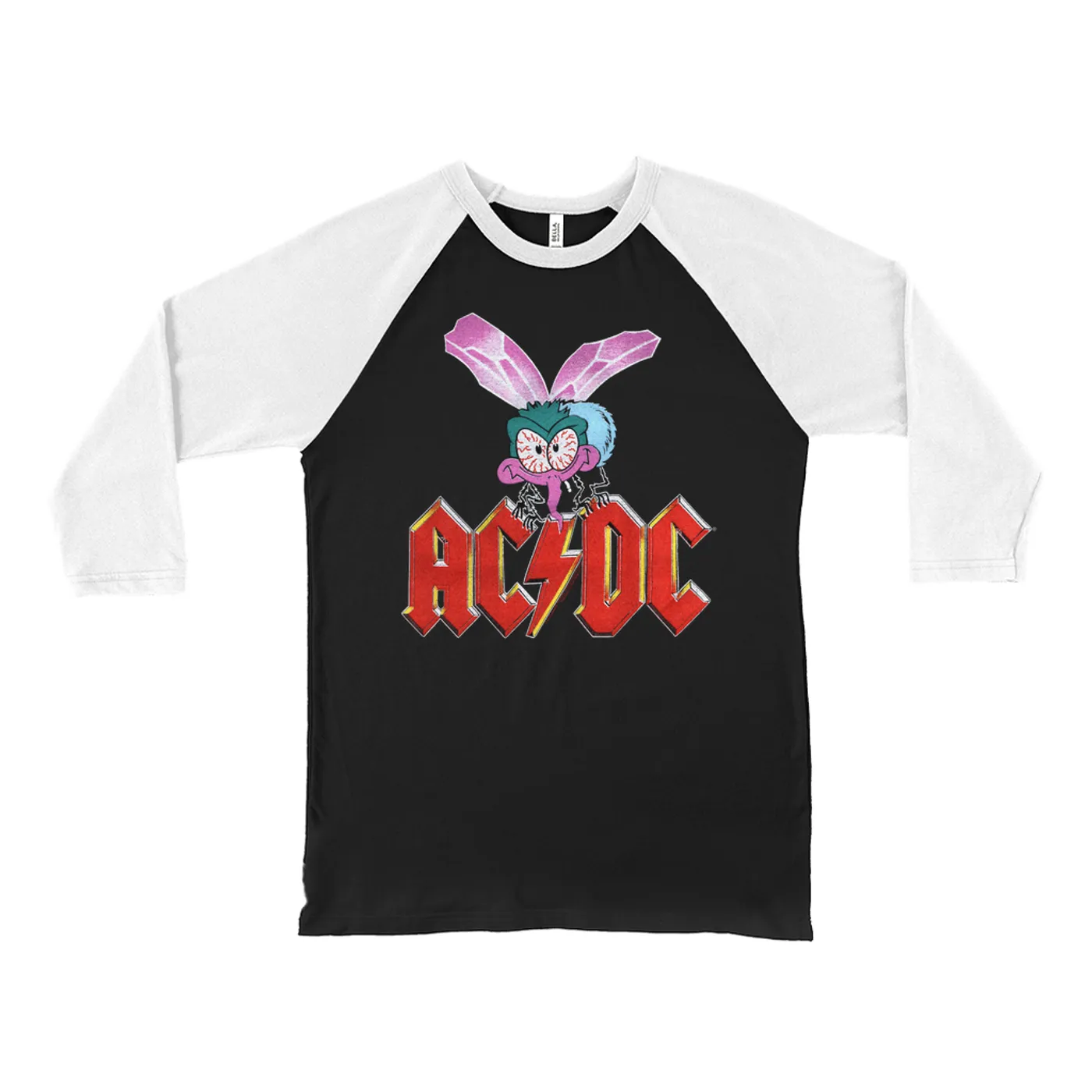 AC/DC 3/4 Sleeve Baseball Tee | Fly On The Wall Concert Tour Poster ACDC Shirt