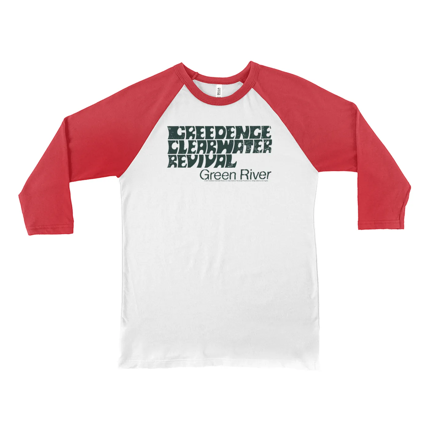 Creedence Clearwater Revival 3/4 Sleeve Baseball Tee | Green River Distressed Creedence Clearwater Revival Shirt