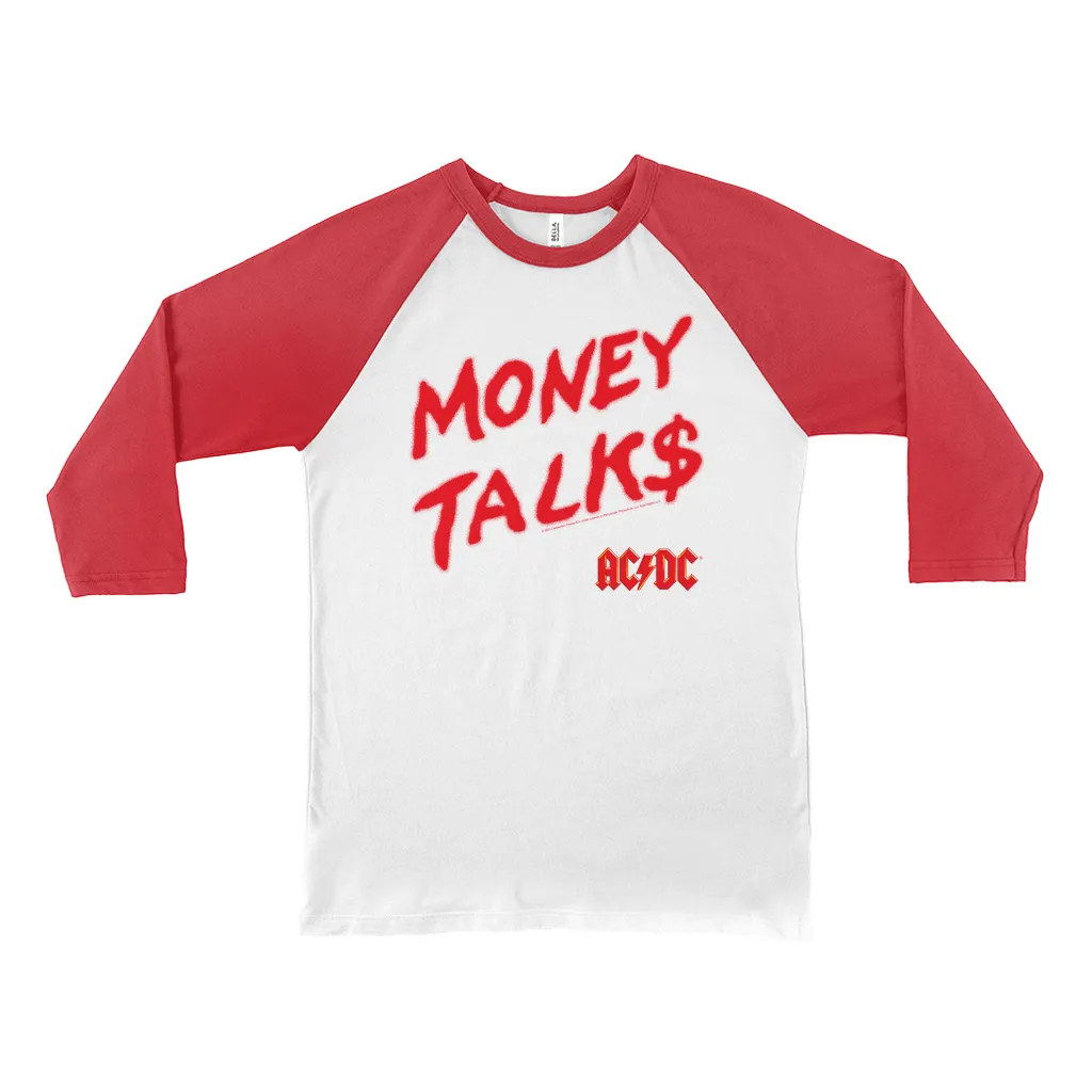 3/4 Sleeve Baseball Tee | Money Talks Spray Paint Image Shirt