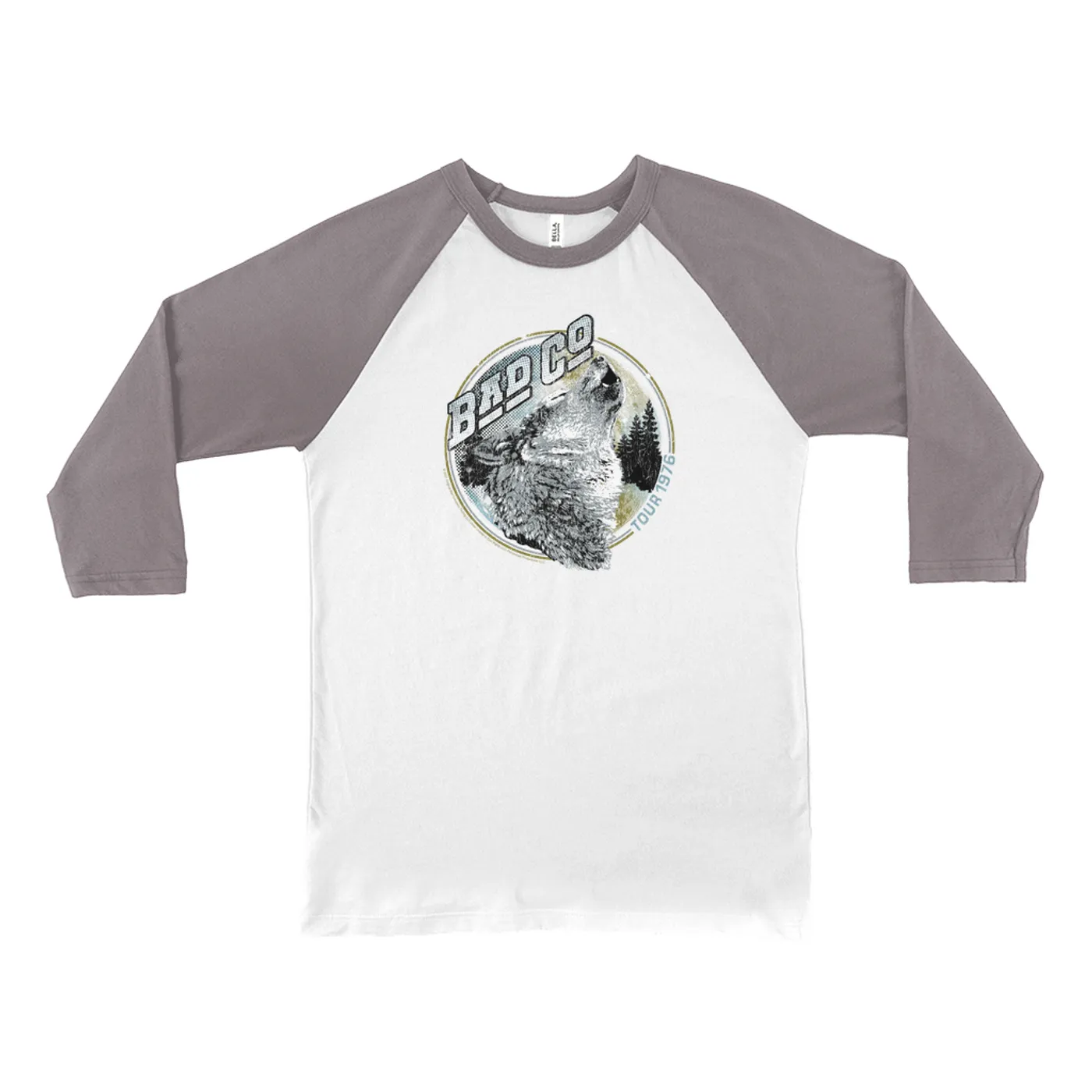 Bad Company 3/4 Sleeve Baseball Tee | Wolf Pack Tour 1976 Distressed Bad Company Shirt