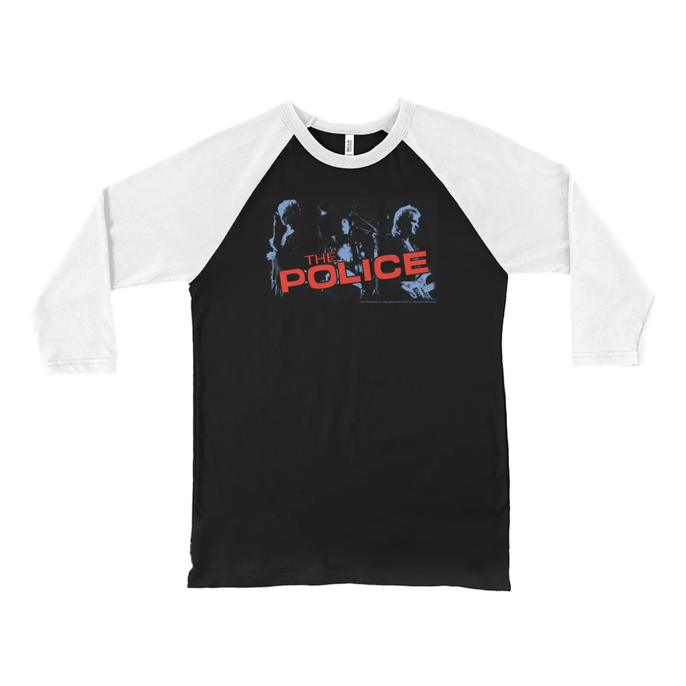 The Police 3/4 Sleeve Baseball Tee | The Police Band Photo And Logo Red The Police Shirt