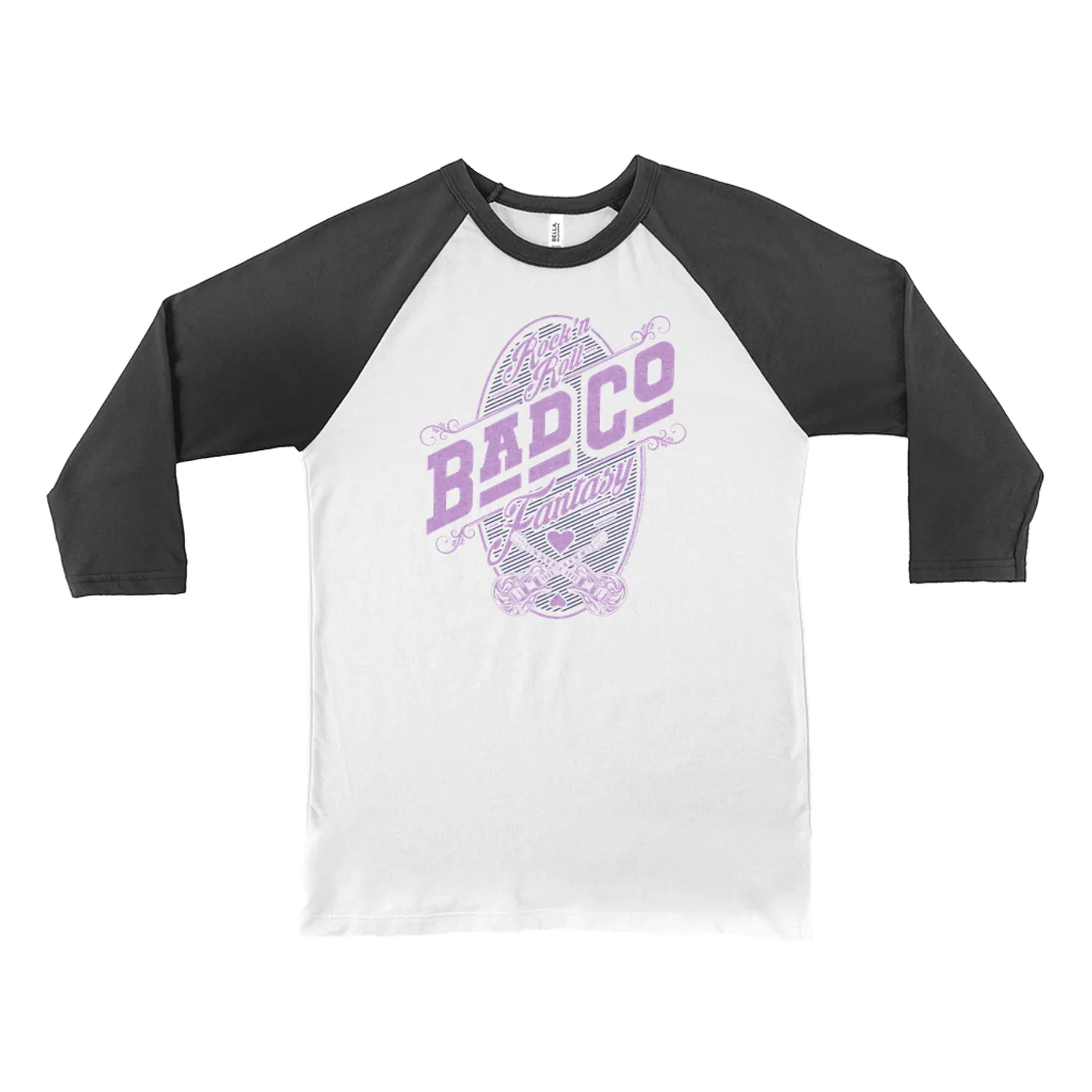 Bad Company 3/4 Sleeve Baseball Tee | Rock N' Roll Fantasy Purple Bad Company Shirt