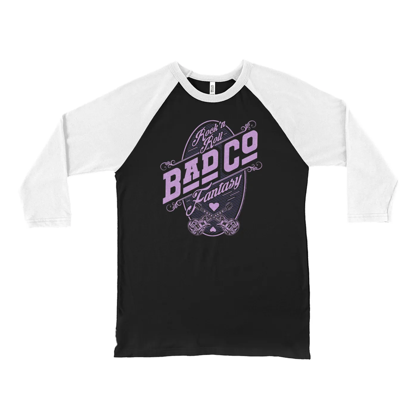 Bad Company 3/4 Sleeve Baseball Tee | Rock N' Roll Fantasy Purple Bad Company Shirt