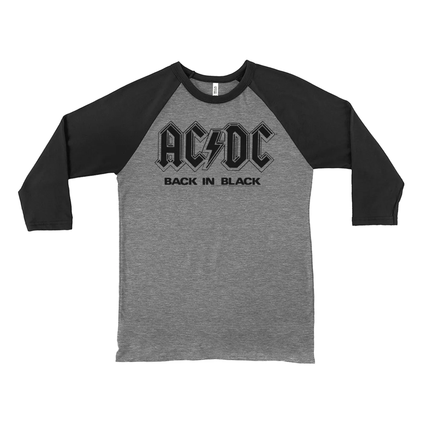AC/DC 3/4 Sleeve Baseball Tee | Back In Black Back In London Image ACDC Shirt