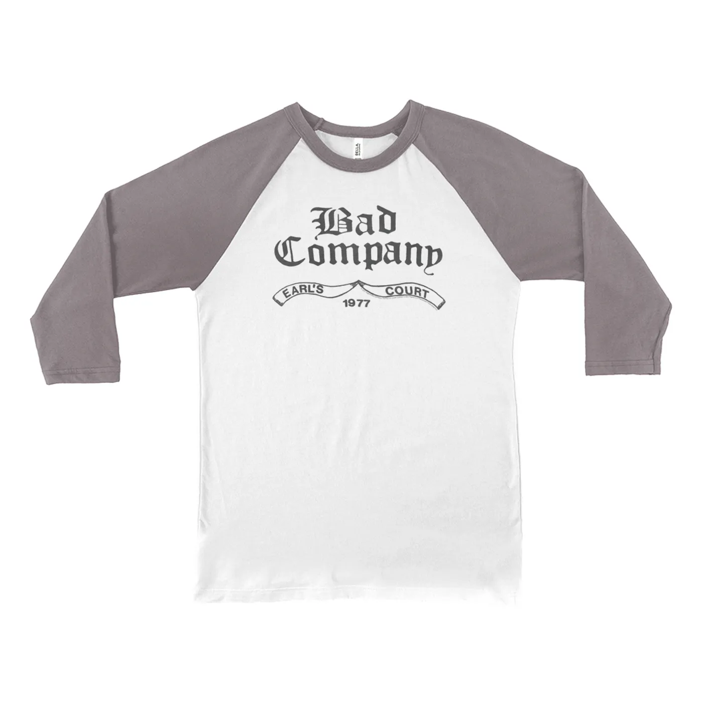 Bad Company 3/4 Sleeve Baseball Tee | Earl's Court 1977 Concert Bad Company Shirt