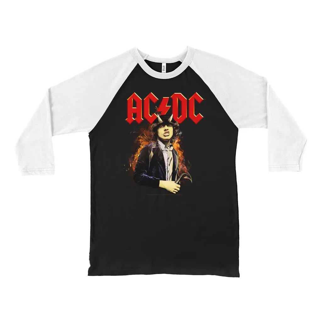 3/4 Sleeve Baseball Tee | Highway To Hell Angus Young Design Shirt