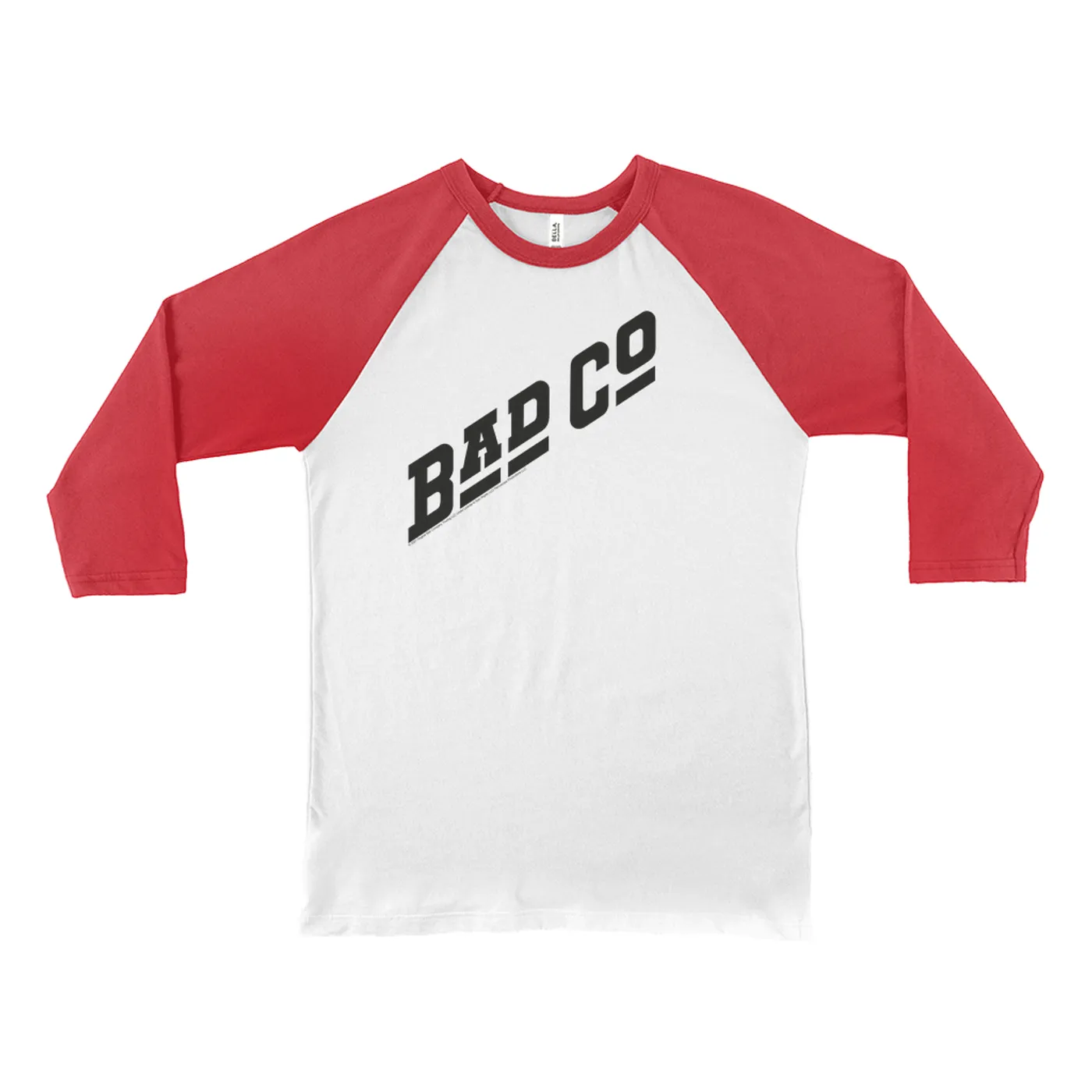 Bad Company 3/4 Sleeve Baseball Tee | Classic Bad Company Logo Black Bad Company Shirt