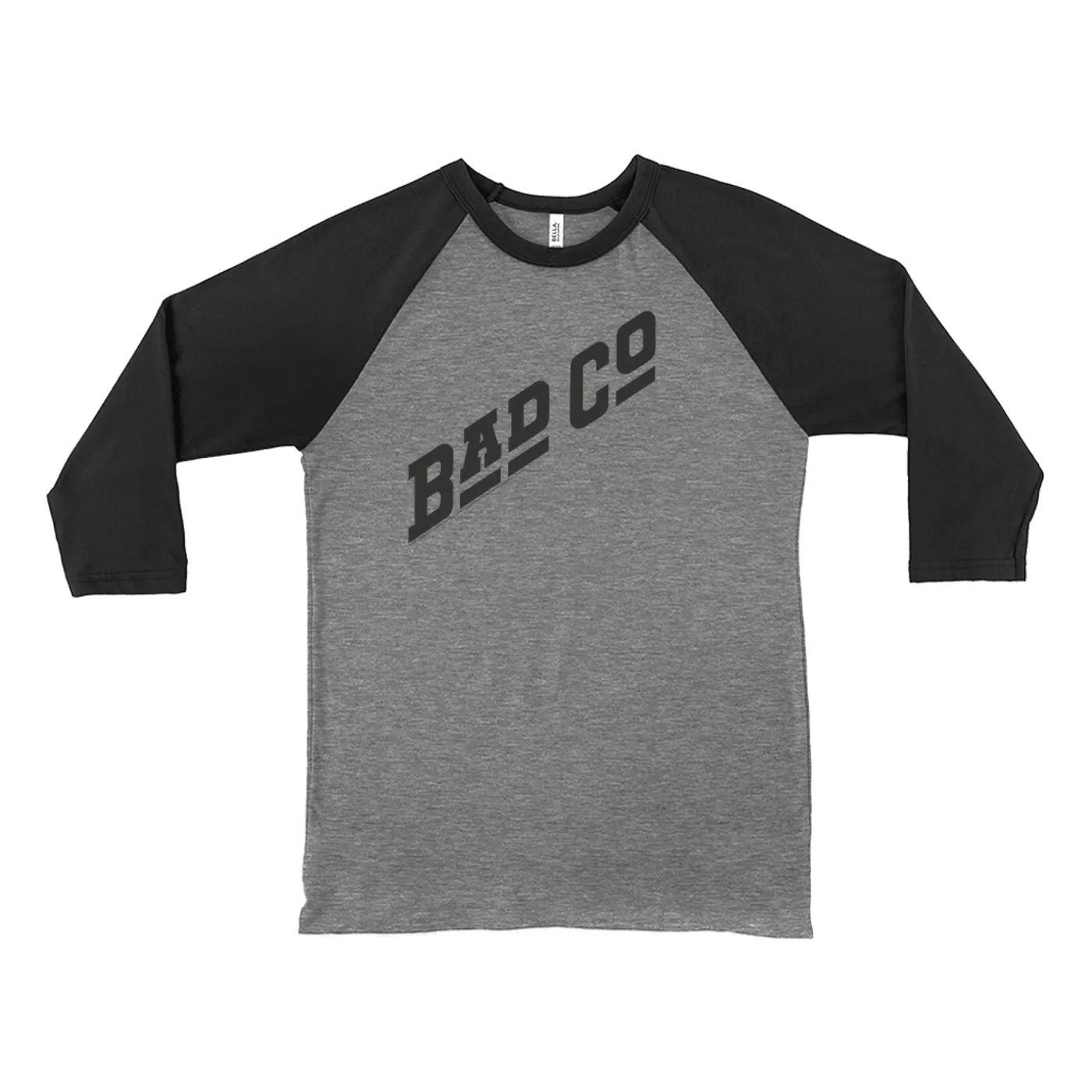 Bad Company 3/4 Sleeve Baseball Tee | Classic Bad Company Logo Black Bad Company Shirt