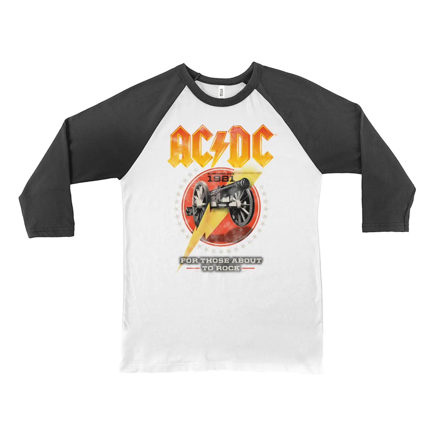 AC/DC 3/4 Sleeve Baseball Tee | For Those About To Rock Tour 1981 ACDC Shirt
