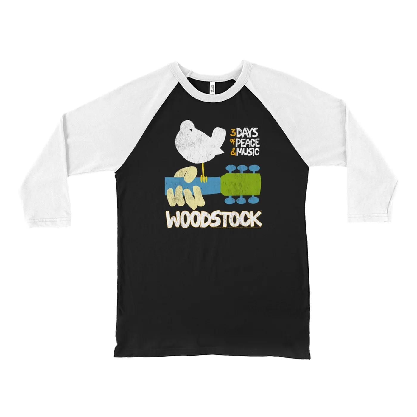 Woodstock 3/4 Sleeve Baseball Tee | 3 Days Of Peace And Music Woodstock Shirt