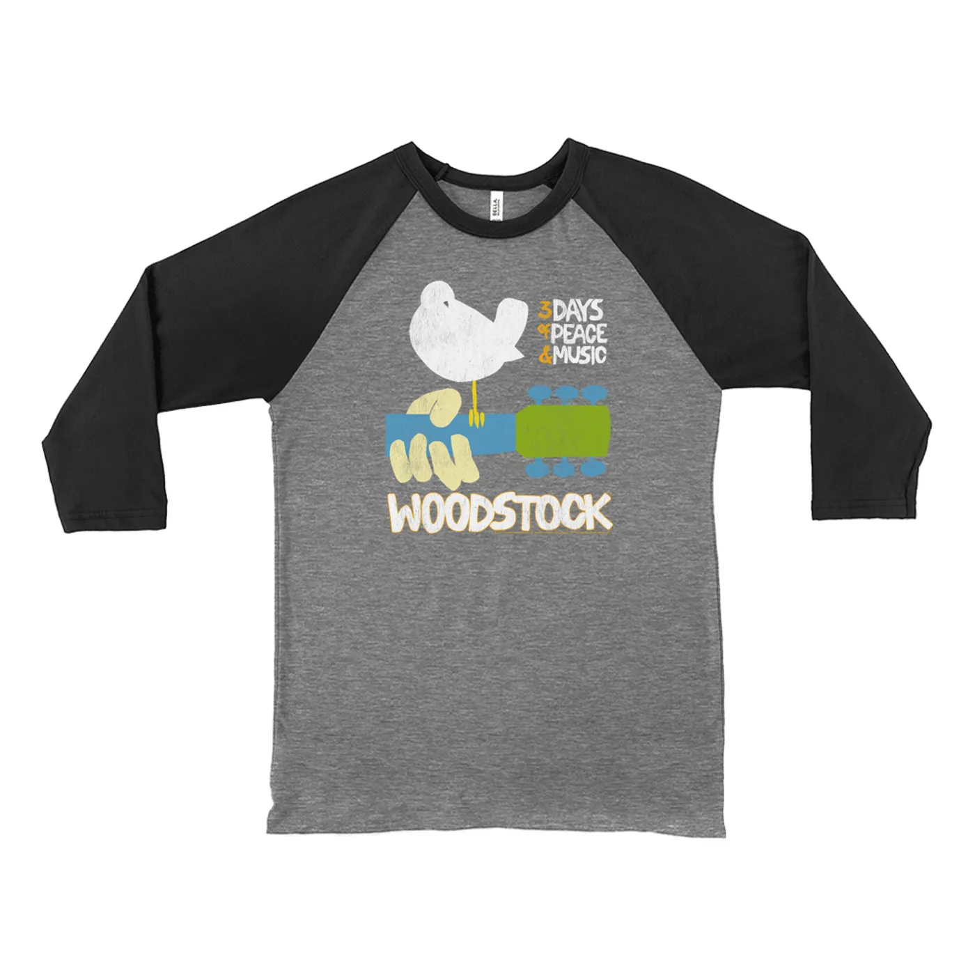Woodstock 3/4 Sleeve Baseball Tee | 3 Days Of Peace And Music Woodstock Shirt
