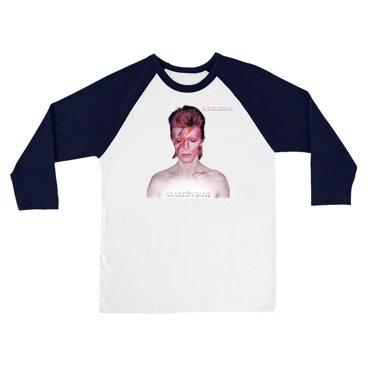 David Bowie 3/4 Sleeve Baseball Tee | Aladdin Sane Album Cover David Bowie Shirt