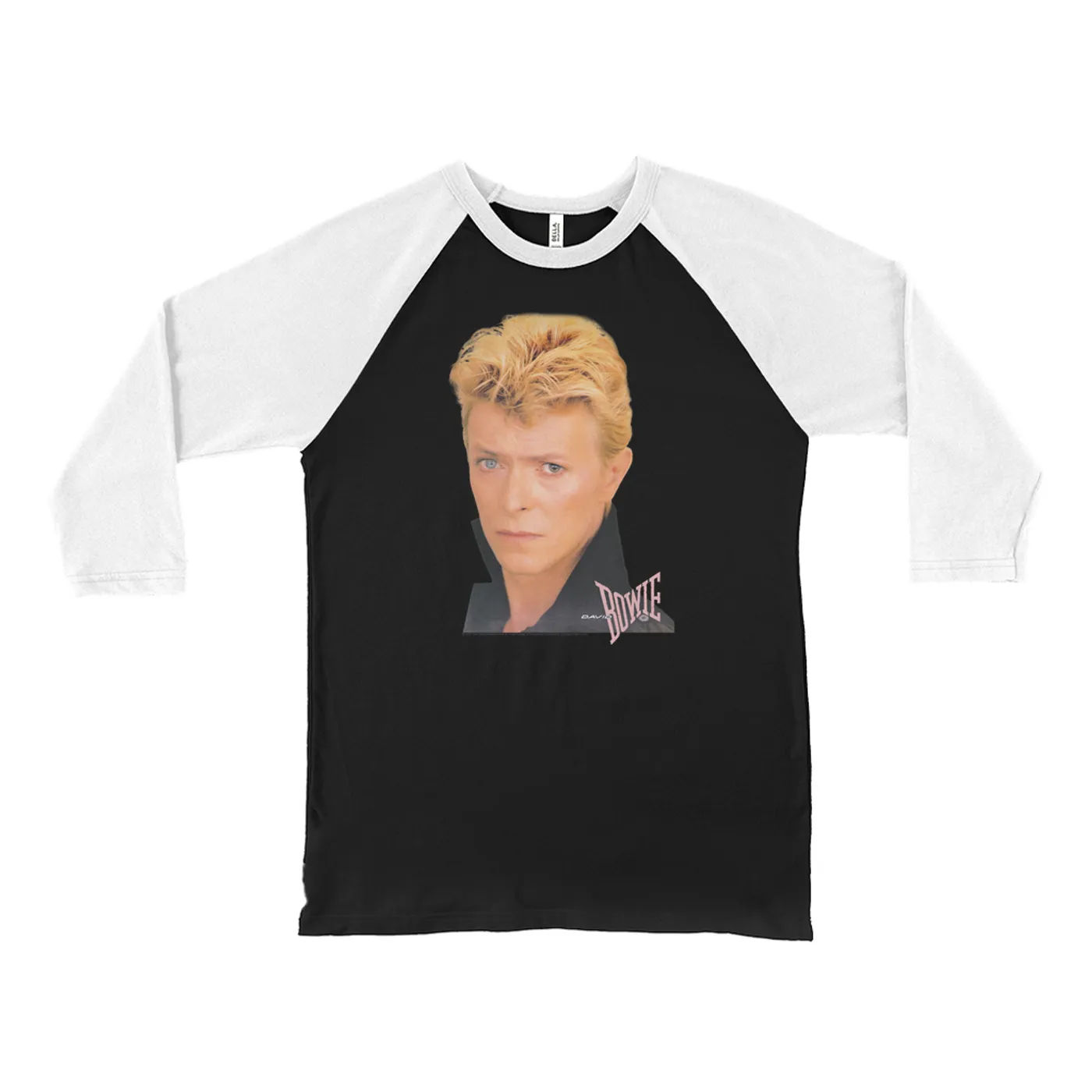 David Bowie 3/4 Sleeve Baseball Tee | David Bowie Color Portrait And Logo David Bowie Shirt