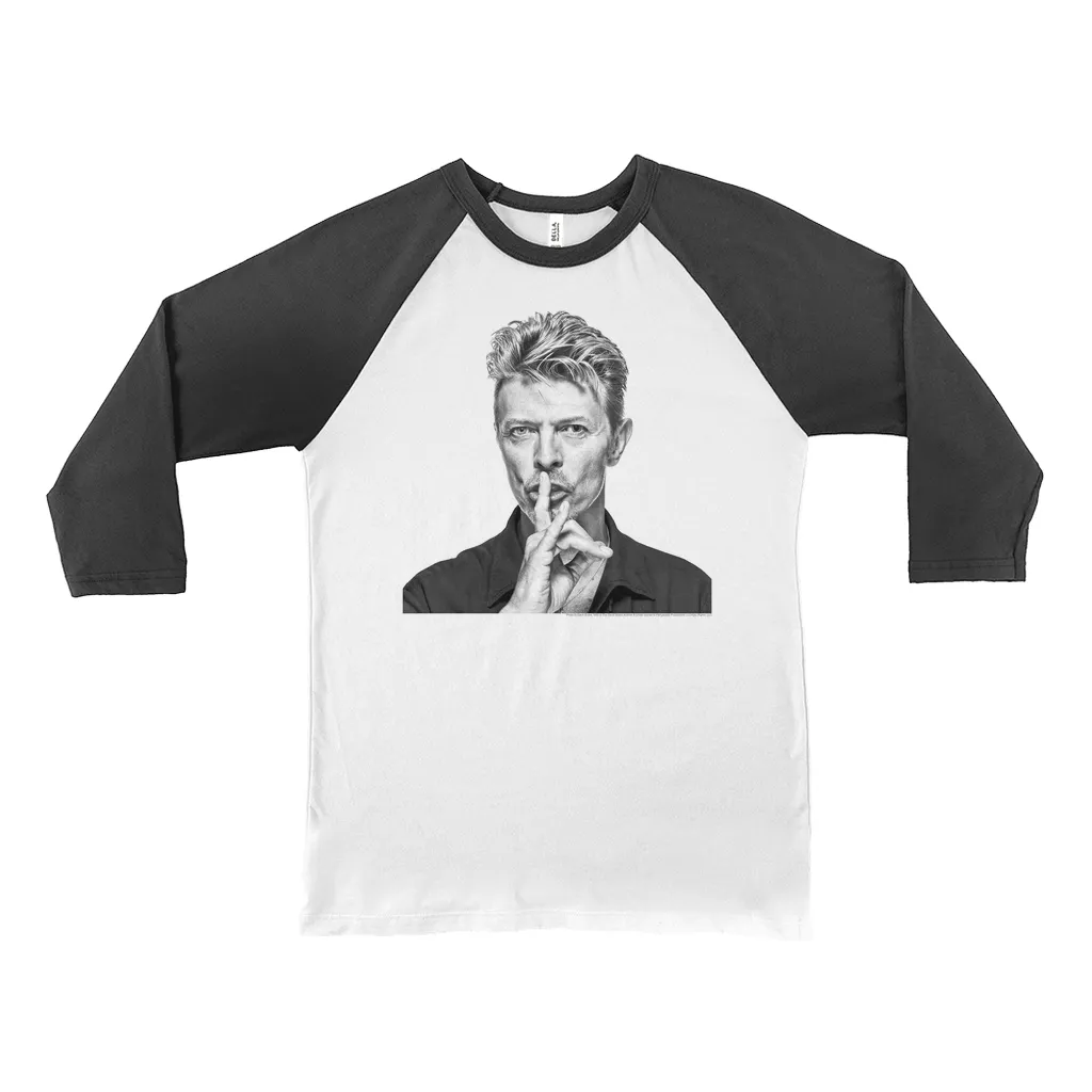 3/4 Sleeve Baseball Tee | Bowie Black And White Photo Shirt
